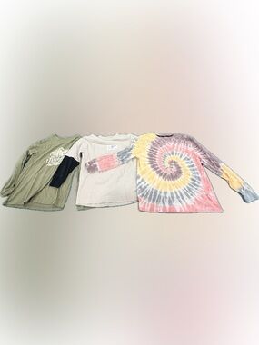 Neutral Graphic Tee & Tie-Dye Long Sleeve Set
